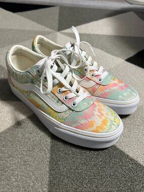 Vans Ward Vans Psychedelic Tie Dye Multicolor Skate Sneakers Women's Size 7